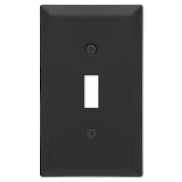 Amerelle Wall Plate, Number of Gangs: 1 gang Stamped Steel, Matte Finish, Black 163TMB - main